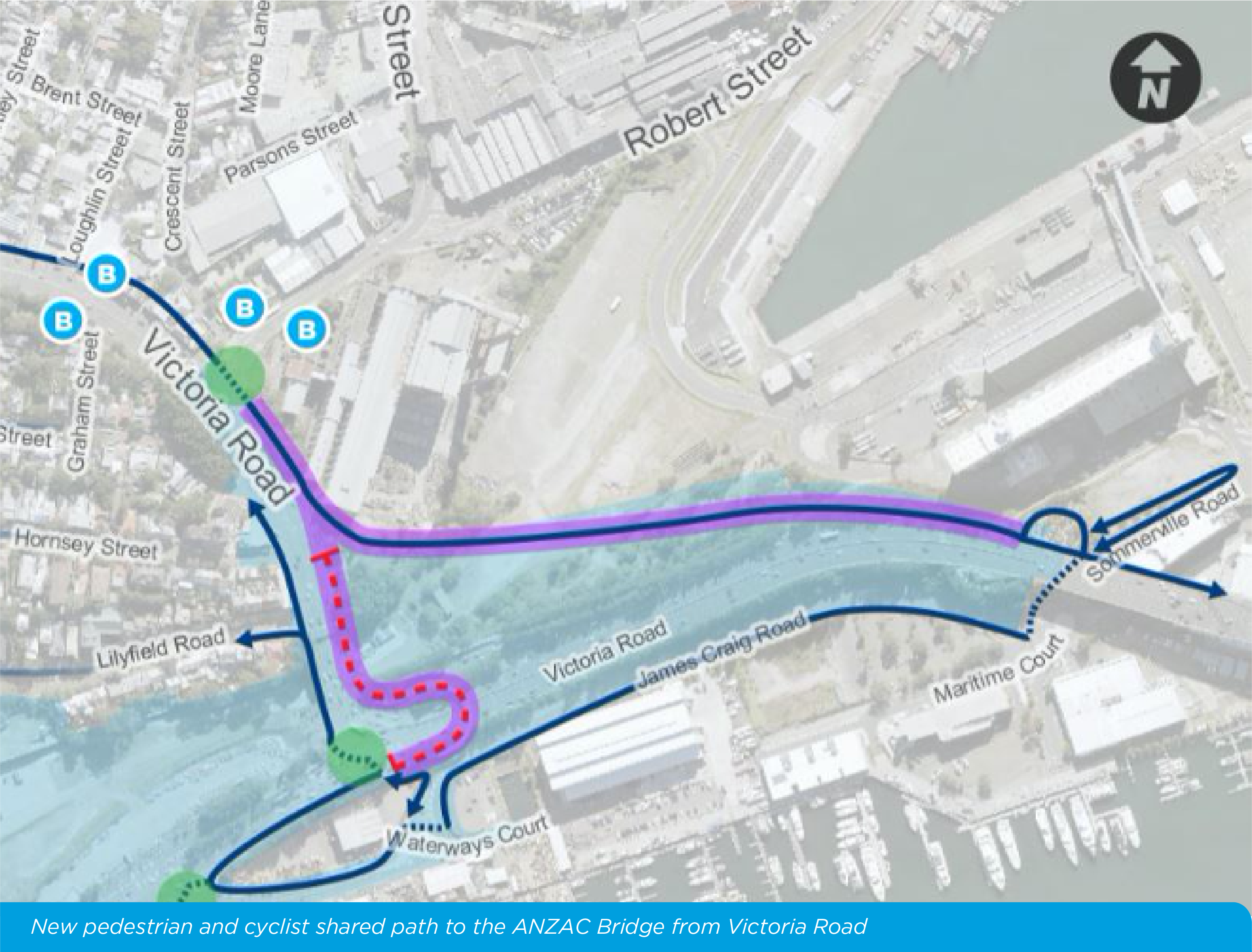 New Pedestrian And Cyclist Shared Path To The Anzac Bridge From Victoria...